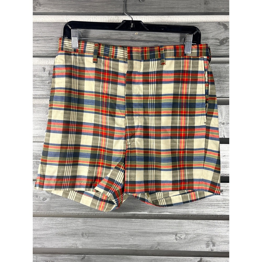 Vintage 50s Puritan Mens 32(30) Plaid Shorts Made in USA Retro Falcon Zipper